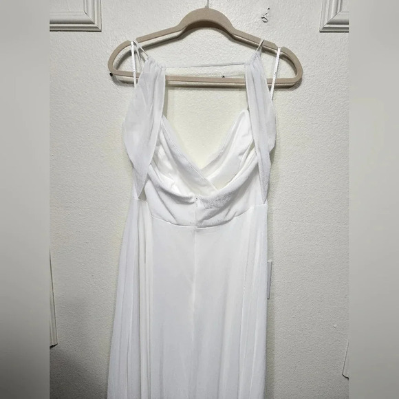 Lulu's Romantic Inspiration White Sleeveless Faux-Wrap Maxi Dress XL Wedding - Picture 10 of 12